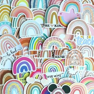 Pack of 51 Cute Boho Rainbow Aesthetic Vsco Stickers